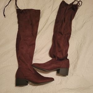 Brown over the knee boots